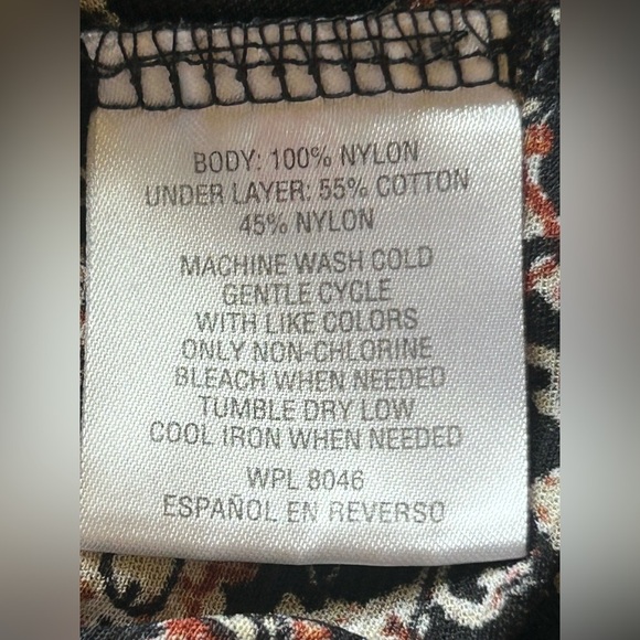 Style & Co Black Boho Paisley Print Tunic Blouse with Lace Hem Size Large - Picture 6 of 6